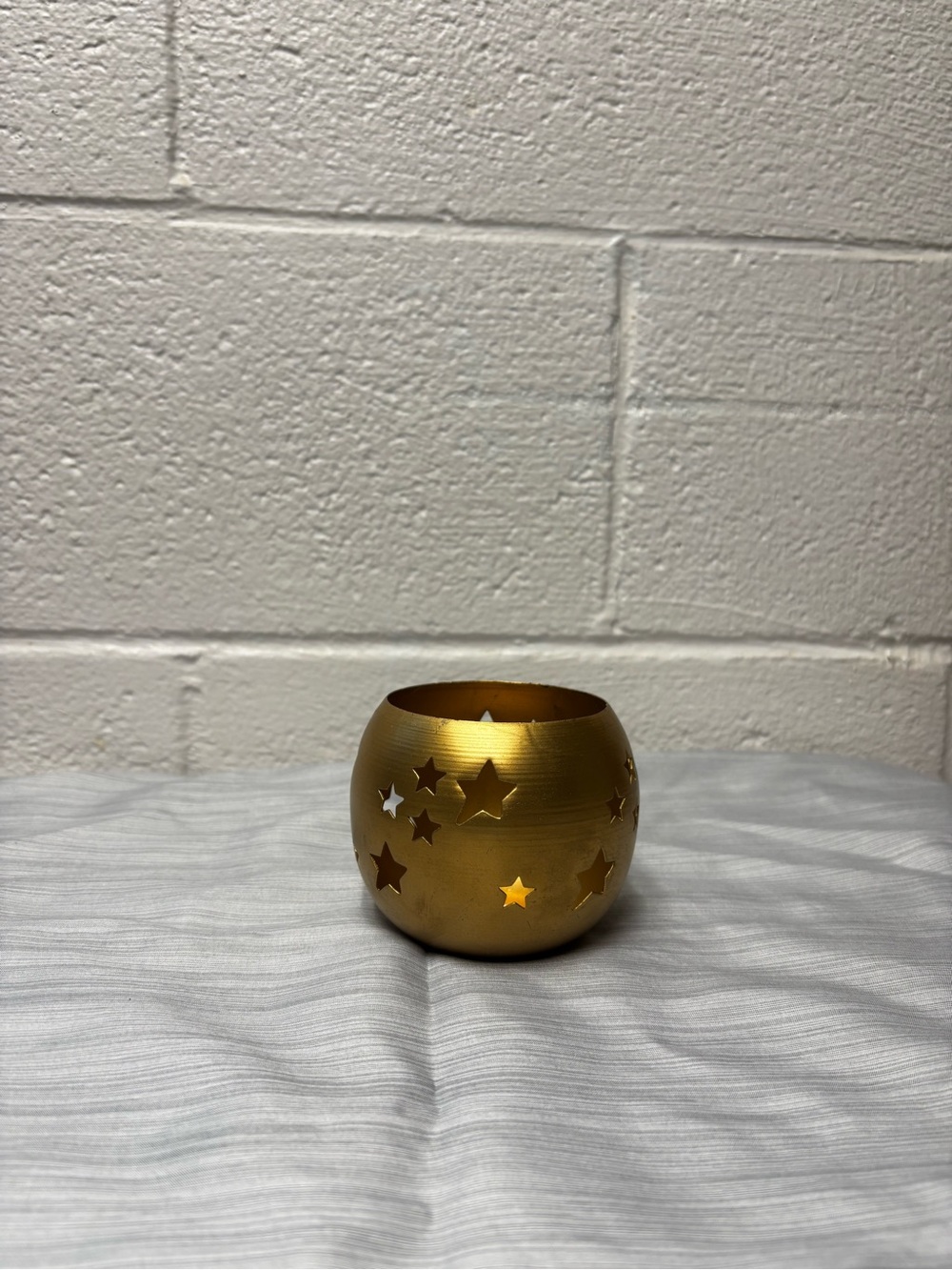 Gold Brass Metal Star Cutout Candle Holder  Tea Light Celestial Boho Home Decor